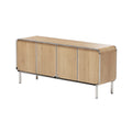 Modern Wooden Sideboard with Chrome Legs and Textured Front