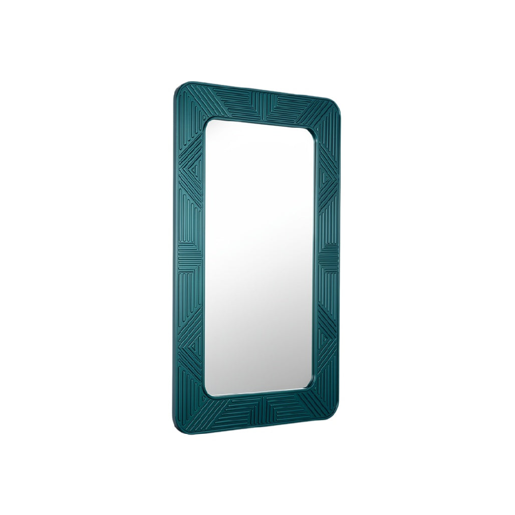 Modern Geometric Wall Mirror with Textured Frame